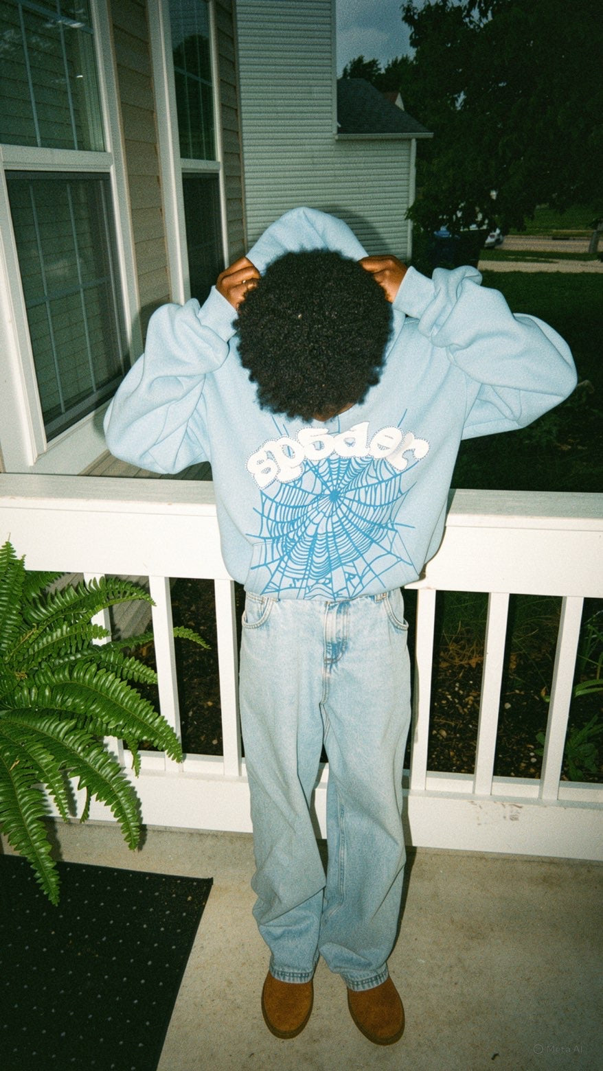 Sky Blue Sp5der Hoodie