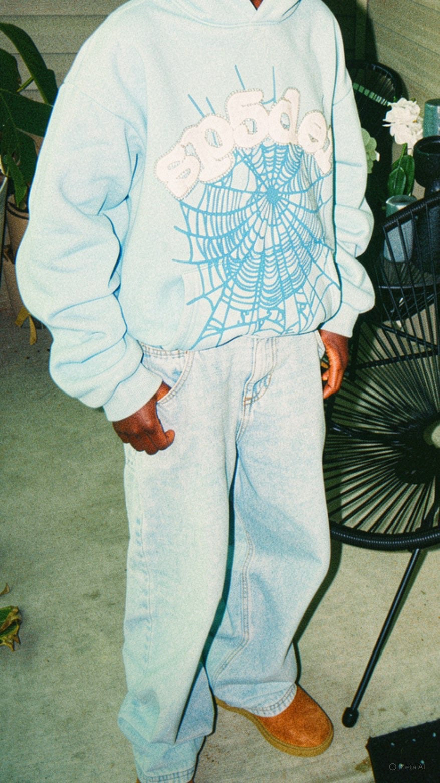 Sky Blue Sp5der Hoodie