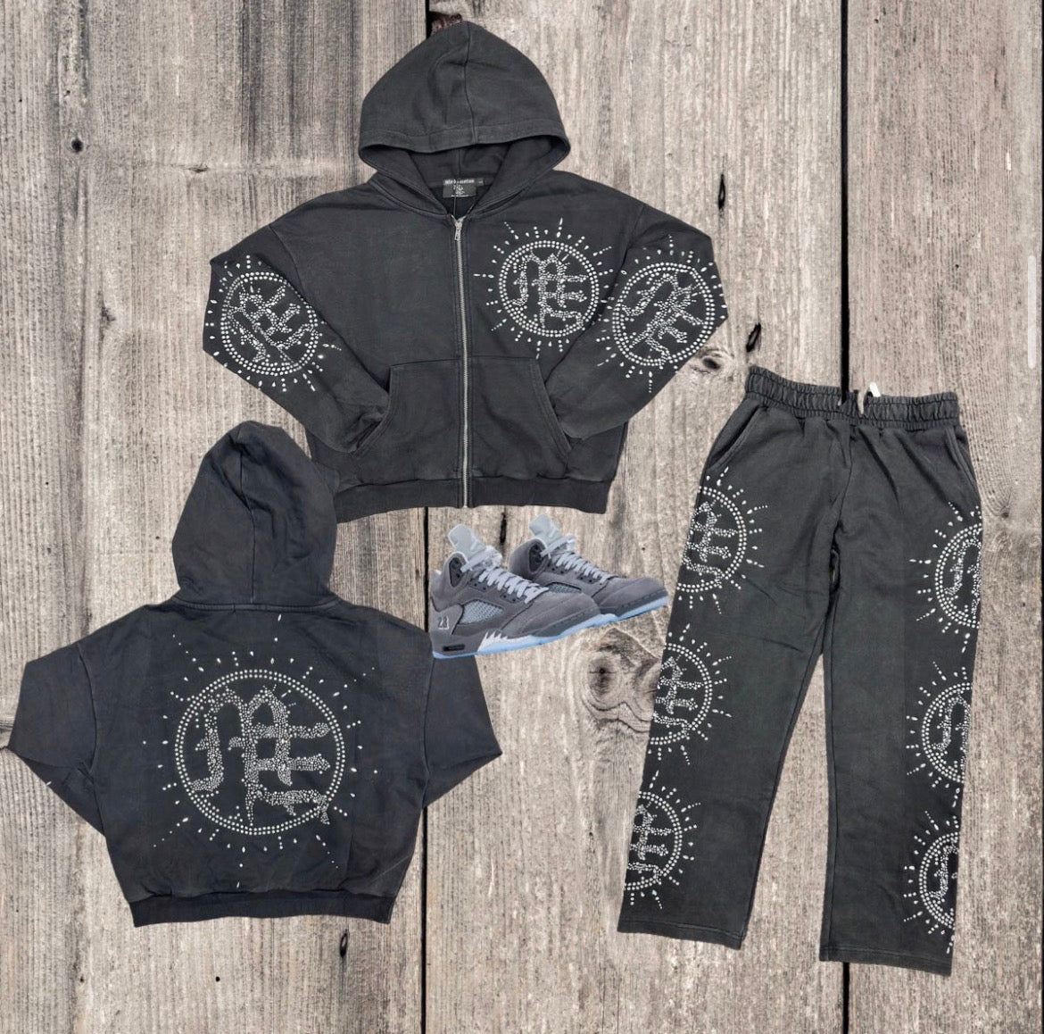 The Eclipse Collection: Mixed Emotion Rhinestone Sweatsuit (SHOES NOT INCLUDED)